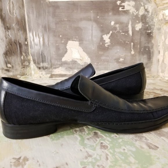 Kenneth Cole Reaction Black Loafers Leather/Canvas size 11 - Picture 4 of 12
